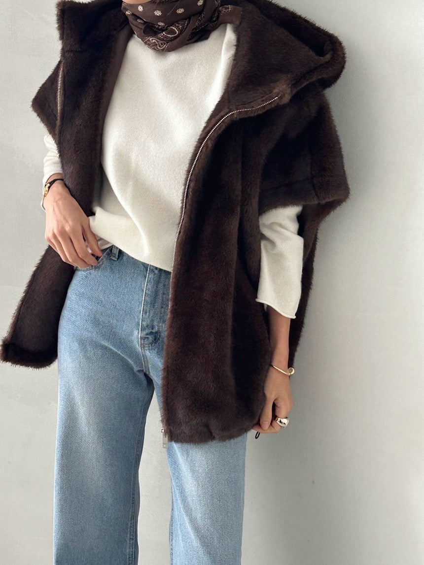 Robe  Eco-fur vest