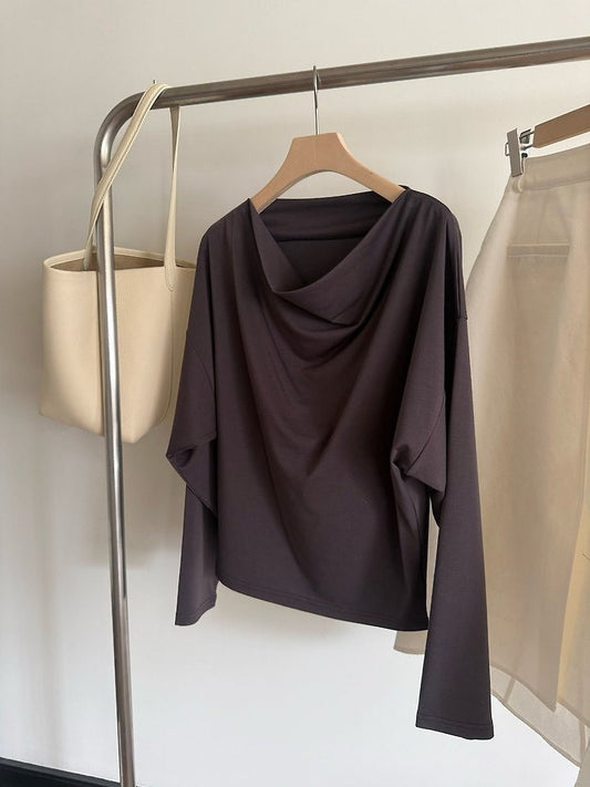 Draped Boat-Neck Top