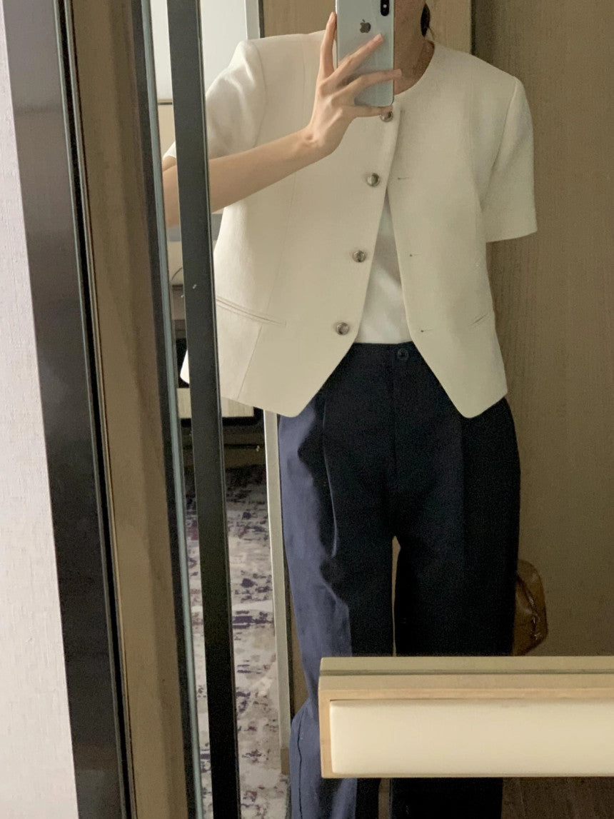 무어 반팔트위드자켓