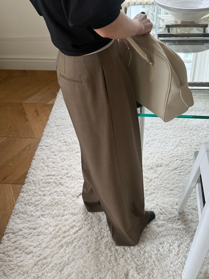 Hau Contrast-Waist Wide-Leg Trousers