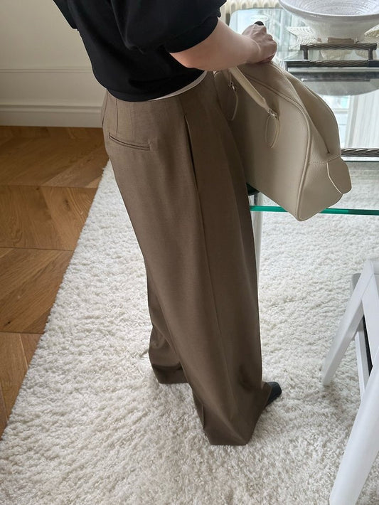 Hau Contrast-Waist Wide-Leg Trousers