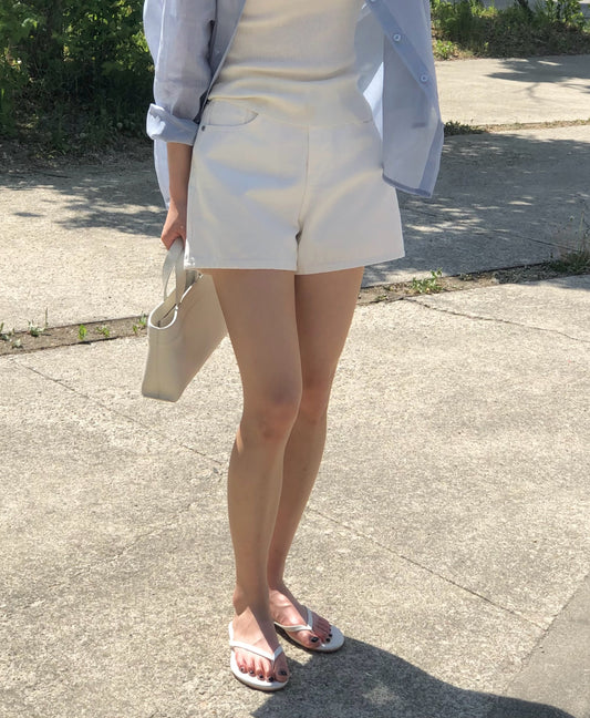 Pannel denim shorts
