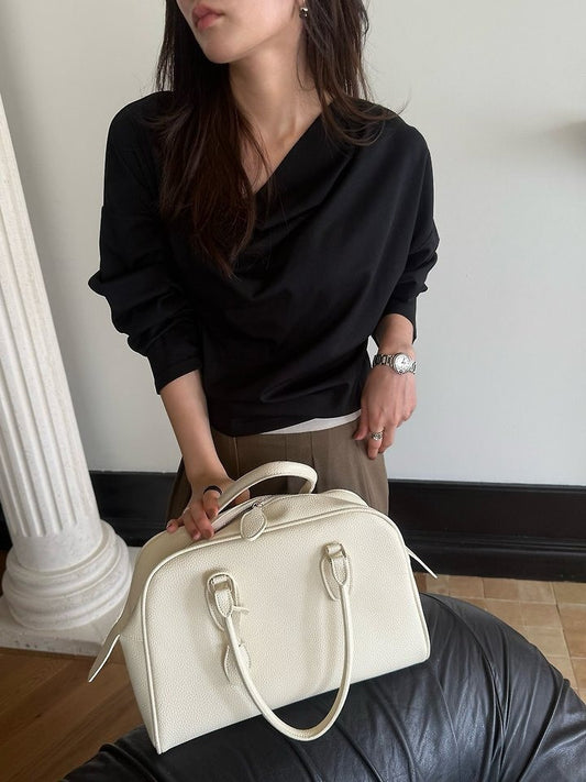 Draped Boat-Neck Top