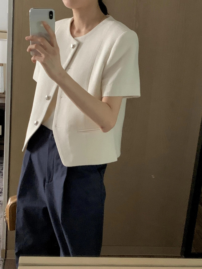 무어 반팔트위드자켓