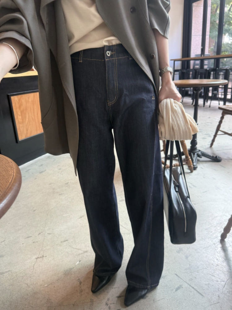 Tab Wide-Leg Denim