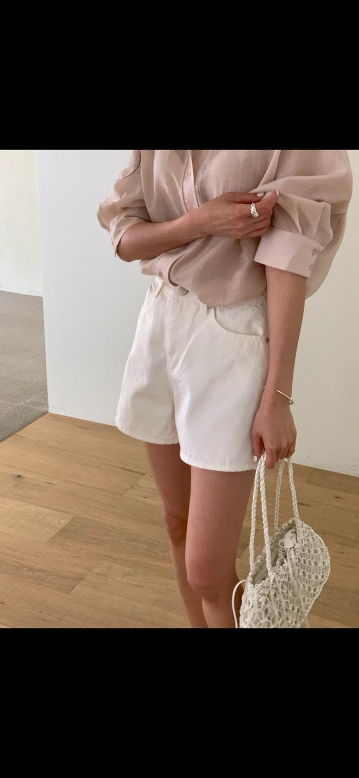Pannel denim shorts